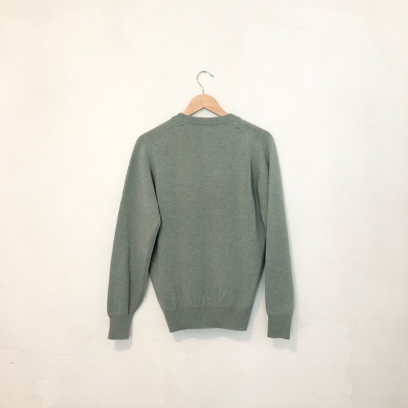 William Lockie Mojito Green sz S Deep V-Neck Scottish Lambswool Sweater NWT - Picture 5 of 5